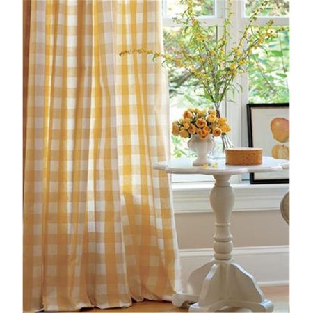 EYECATCHER 42 x 63 in. Buffalo Check Window Curtain Panel, Yellow EY2511754